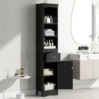 Tall Bathroom Cabinet, Freestanding Storage Cabinet with Drawer& Adjustable Shelf