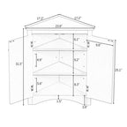 Meuble d'angle triangulaire en MDF avec étagères réglables