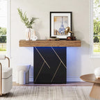 Console sur pied de style campagnard 43,3 cm, table d'appoint pour salon, table d'entrée, bureau étroit