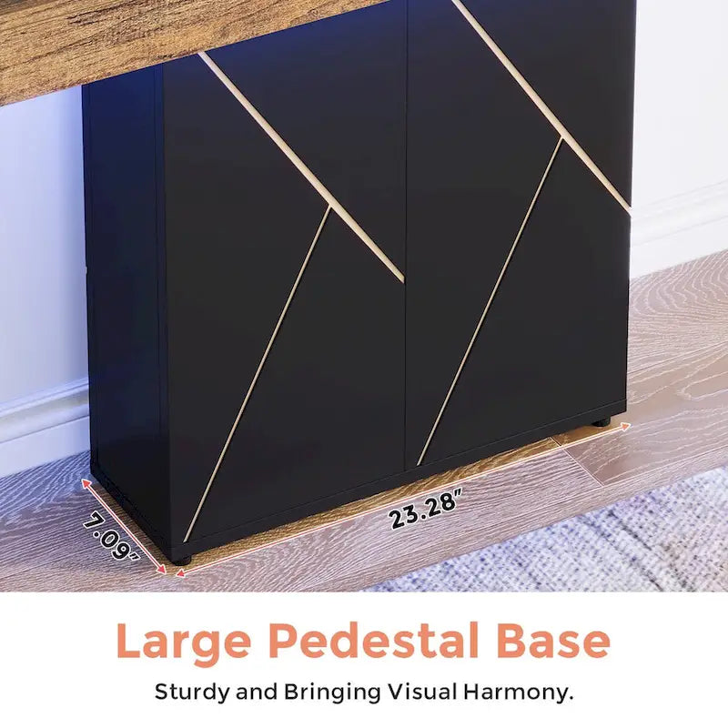 Console sur pied de style campagnard 43,3 cm, table d'appoint pour salon, table d'entrée, bureau étroit