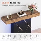 Console sur pied de style campagnard 43,3 cm, table d'appoint pour salon, table d'entrée, bureau étroit