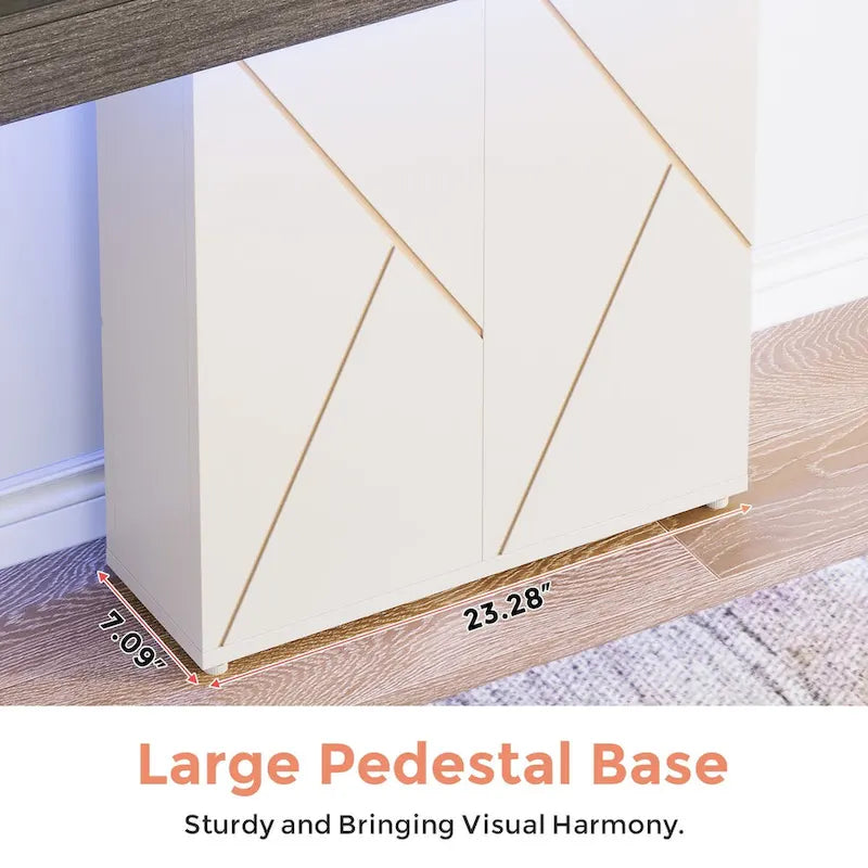 Console sur pied de style campagnard 43,3 cm, table d'appoint pour salon, table d'entrée, bureau étroit