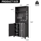 Meuble bar à vin Moasis haut pour bouteilles et verres, avec distributeur de boissons et casier à vin.