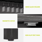 Meuble bar à vin Moasis haut pour bouteilles et verres, avec distributeur de boissons et casier à vin.