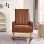 Fauteuil à bascule réglable, fauteuil berçant pour chambre d'enfant avec dossier haut réglable et repose-pieds