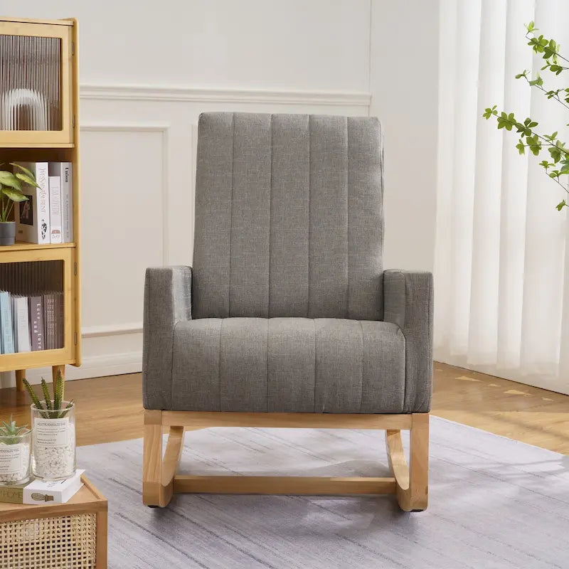 Fauteuil à bascule réglable, fauteuil berçant pour chambre d'enfant avec dossier haut réglable et repose-pieds