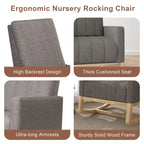 Fauteuil à bascule réglable, fauteuil berçant pour chambre d'enfant avec dossier haut réglable et repose-pieds