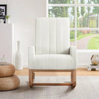 Fauteuil à bascule réglable, fauteuil berçant pour chambre d'enfant avec dossier haut réglable et repose-pieds