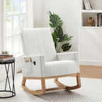 Fauteuil à bascule réglable, fauteuil berçant pour chambre d'enfant avec dossier haut réglable et repose-pieds