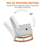 Fauteuil à bascule réglable, fauteuil berçant pour chambre d'enfant avec dossier haut réglable et repose-pieds