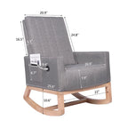 Fauteuil à bascule réglable, fauteuil berçant pour chambre d'enfant avec dossier haut réglable et repose-pieds