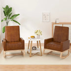 Fauteuil à bascule réglable, fauteuil berçant pour chambre d'enfant avec dossier haut réglable et repose-pieds