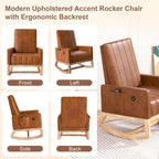 Fauteuil à bascule réglable, fauteuil berçant pour chambre d'enfant avec dossier haut réglable et repose-pieds