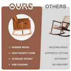 Fauteuil à bascule réglable, fauteuil berçant pour chambre d'enfant avec dossier haut réglable et repose-pieds