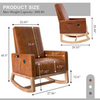 Fauteuil à bascule réglable, fauteuil berçant pour chambre d'enfant avec dossier haut réglable et repose-pieds