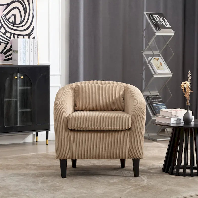 Fauteuil décoré de style moderne pour salon, fauteuil baquet avec coussin et oreiller, fauteuil individuel