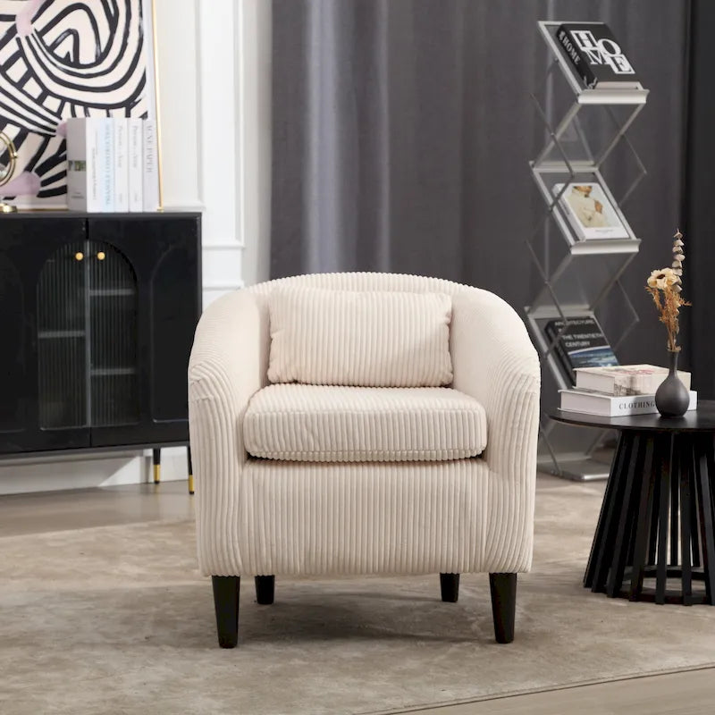 Fauteuil décoré de style moderne pour salon, fauteuil baquet avec coussin et oreiller, fauteuil individuel