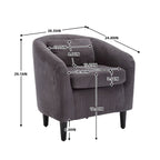 Fauteuil décoré de style moderne pour salon, fauteuil baquet avec coussin et oreiller, fauteuil individuel