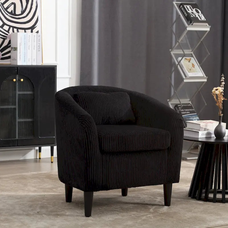 Fauteuil décoré de style moderne pour salon, fauteuil baquet avec coussin et oreiller, fauteuil individuel