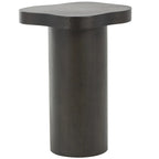 Wood Pedestal Side End Accent Table with Rounded Square Top - Black or Brown- Roche River Decor