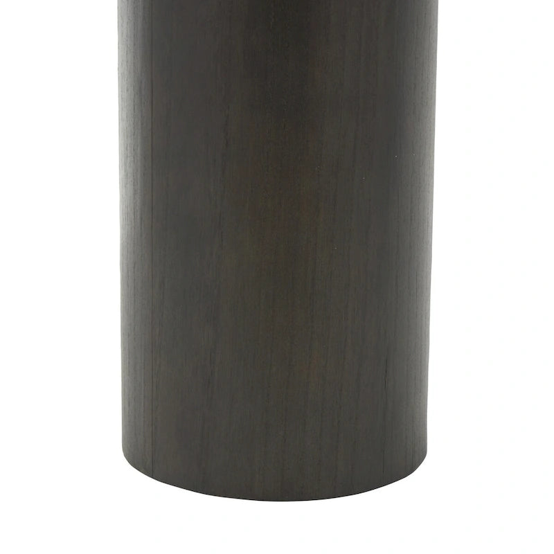 Table d'appoint piédestal en bois avec plateau carré arrondi - Noir ou marron - Roche River Decor