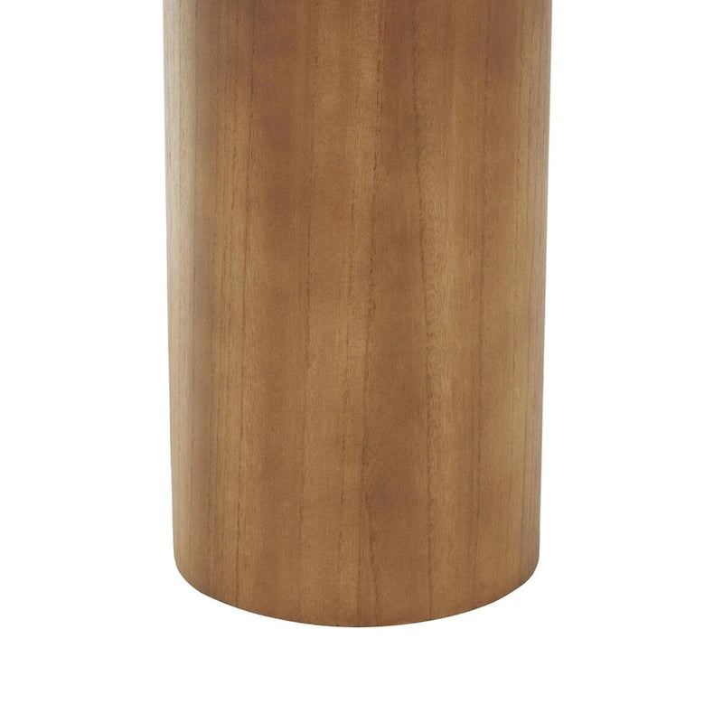 Table d'appoint piédestal en bois avec plateau carré arrondi - Noir ou marron - Roche River Decor