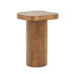Table d'appoint piédestal en bois avec plateau carré arrondi - Noir ou marron - Roche River Decor