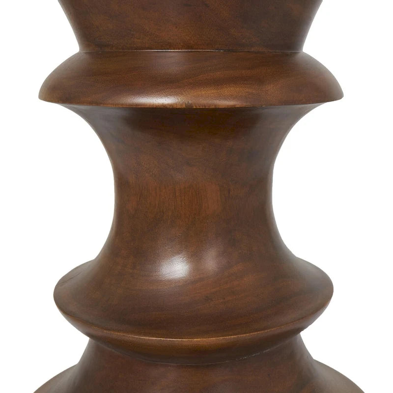 Table d'appoint géométrique en bois massif faite main - Marron - Roche River Decor